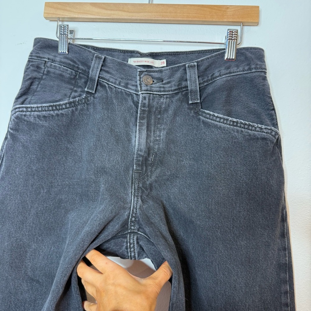 Levi’s 94 Baggy Wide Leg Jean in washed over exposure black size 28 - Picture 9 of 11